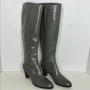 Salvatore Ferragamo Vintage Gray Heel Ridding Boots Size 8