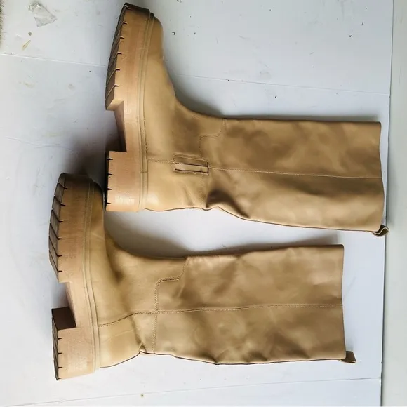 Sam Edelman Larina Leather Water Proof Boot 9.5 tan sesame tall boots boho