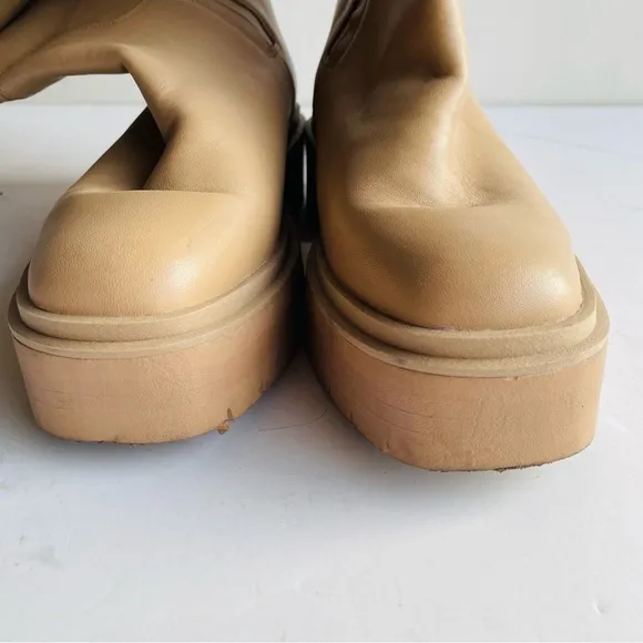Sam Edelman Larina Leather Water Proof Boot 9.5 tan sesame tall boots boho