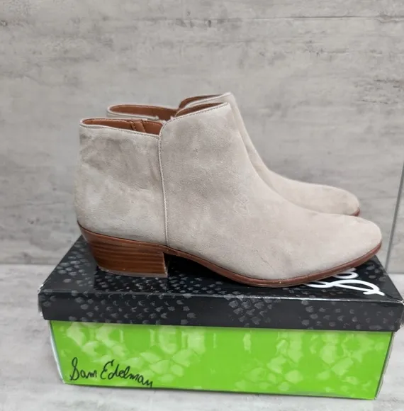 Sam Edelman Petty Putty Suede Women's Tan Ankle Boots Size 10.5