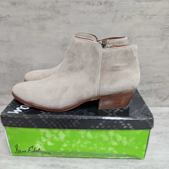 Sam Edelman Petty Putty Suede Women's Tan Ankle Boots Size 10.5