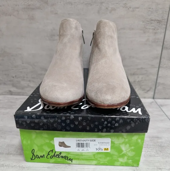 Sam Edelman Petty Putty Suede Women's Tan Ankle Boots Size 10.5