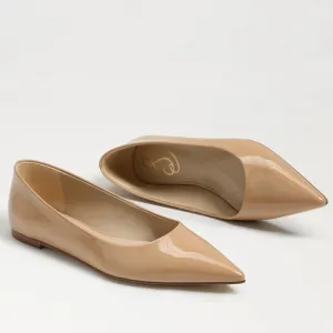 Sam Edelman WANDA POINTED TOE FLAT Tan Golden Sand Patent Slip on size 9