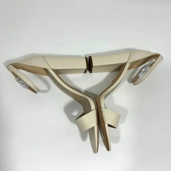 Sam Edelman Women’s Size 9.5 Ivory Leather Yaro Ankle Strap Block Heel Sandals