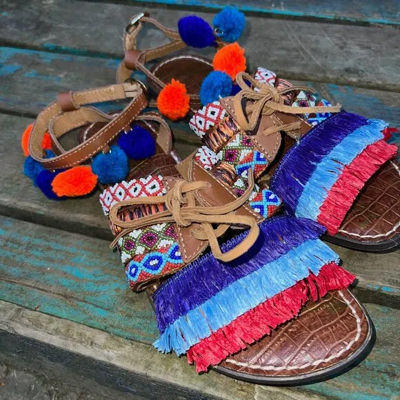 SAM EDLEMAN X GILT Lennon Leather Boho Festival Sandals