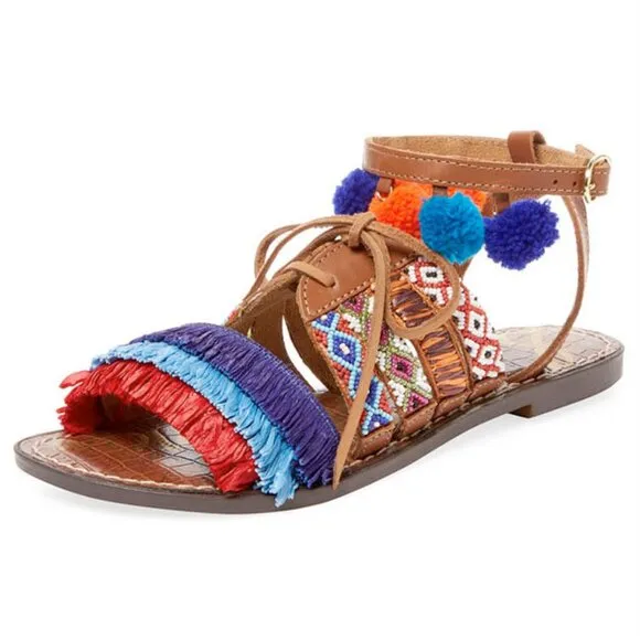 SAM EDLEMAN X GILT Lennon Leather Boho Festival Sandals