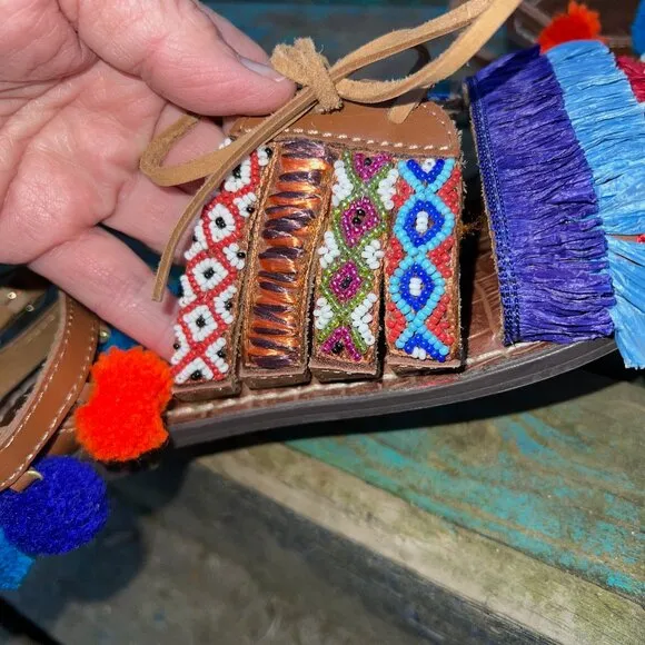 SAM EDLEMAN X GILT Lennon Leather Boho Festival Sandals