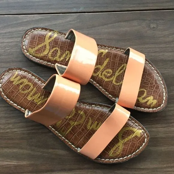 SAM EDELMAN Krista Flat Slip-On Slide Sandals Peach 7.5