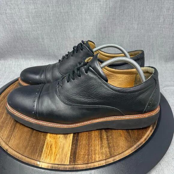 Samuel Hubbard Men's Size 10.5 Black Leather Oxford Market Cap Shoes Dress
