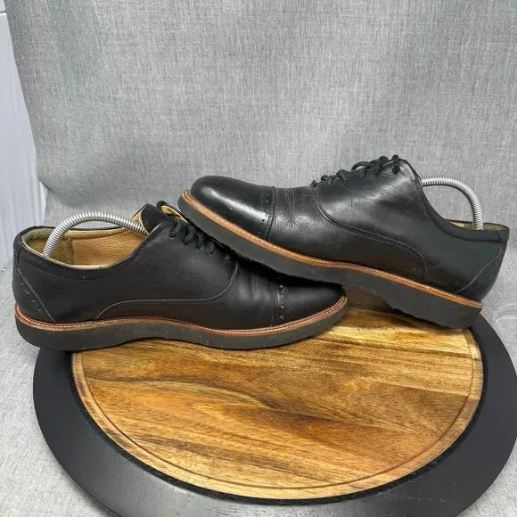 Samuel Hubbard Men's Size 10.5 Black Leather Oxford Market Cap Shoes Dress