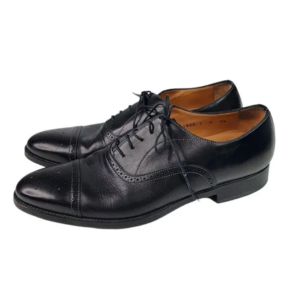 Santoni Black Dress Shoes Lace Up Leather Oxford
