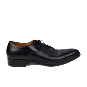 Santoni Black Dress Shoes Lace Up Leather Oxford