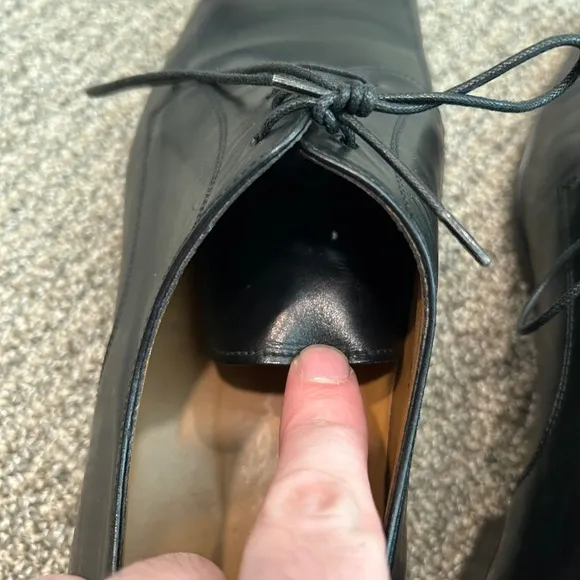 Santoni Black Leather Dress Shoes 11927 EE Size 8 Made In Italy