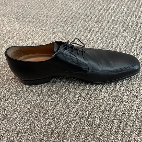 Santoni Black Leather Dress Shoes 11927 EE Size 8 Made In Italy