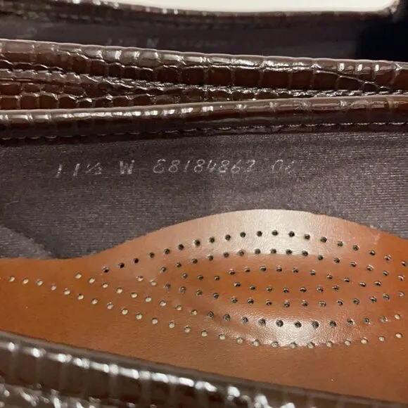 SAS Simplify Brown Croc Embossed Shoes Size 11.5W BSAS