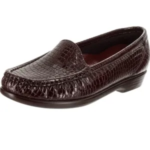 SAS Simplify Brown Croc Embossed Shoes Size 11.5W BSAS