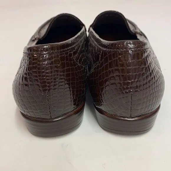 SAS Simplify Brown Croc Embossed Shoes Size 11.5W BSAS