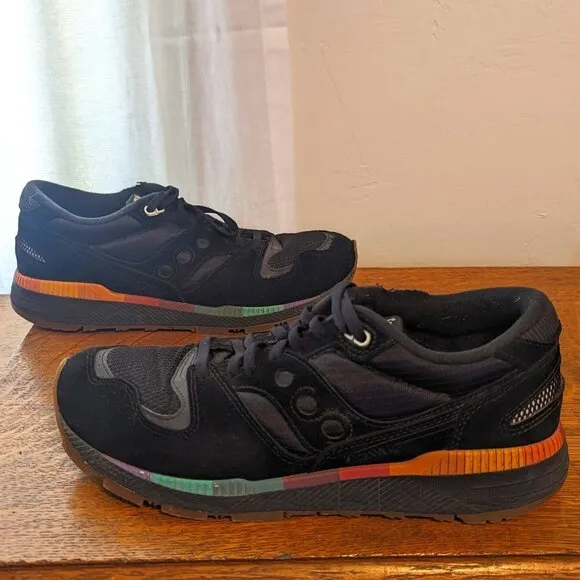 Saucony Azura Golden Era Black Running Shoe Multicolor Retro Suede
