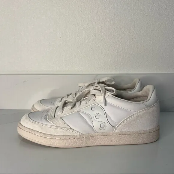 Saucony Mens Jazz Court Sneakers Lace Up White Casual Athletic Shoes Size 9