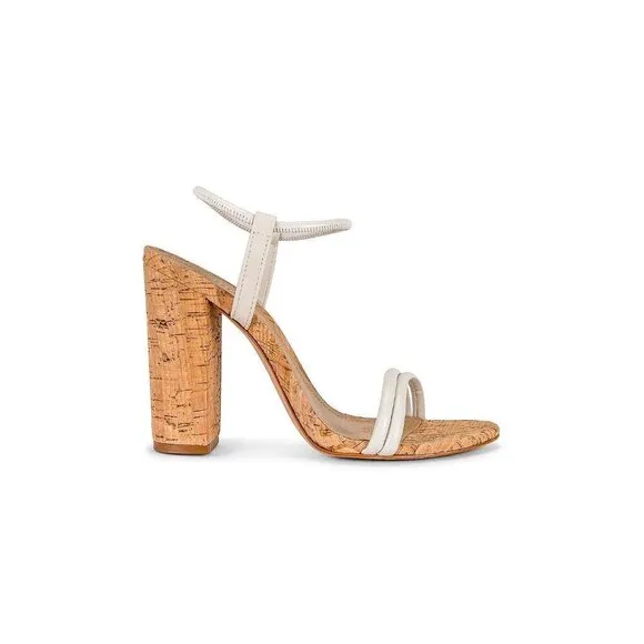 Schutz Gimenez Sandal in Pearl 8.5 With Box Womens Cork High Heels