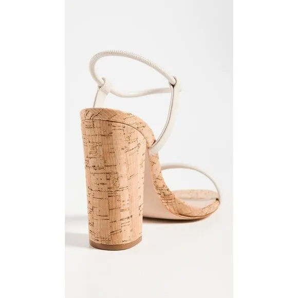 Schutz Gimenez Sandal in Pearl 8.5 With Box Womens Cork High Heels