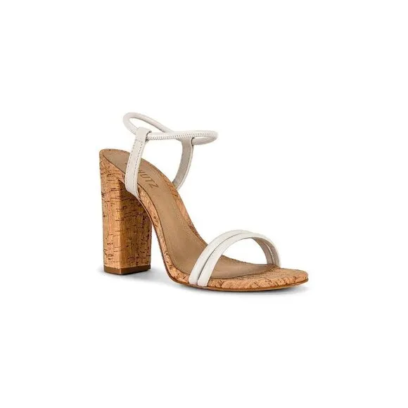 Schutz Gimenez Sandal in Pearl 8.5 With Box Womens Cork High Heels