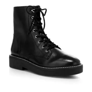 Schutz McKenzie Leather Chunky Boots with Zipper Size 7.5 Black