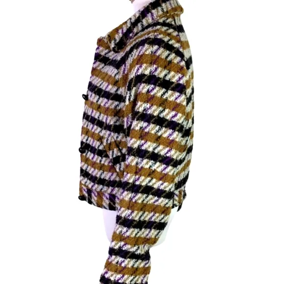 Scotch &amp; Soda Wool Houndstooth Plaid Coat Cute Fall Jacket