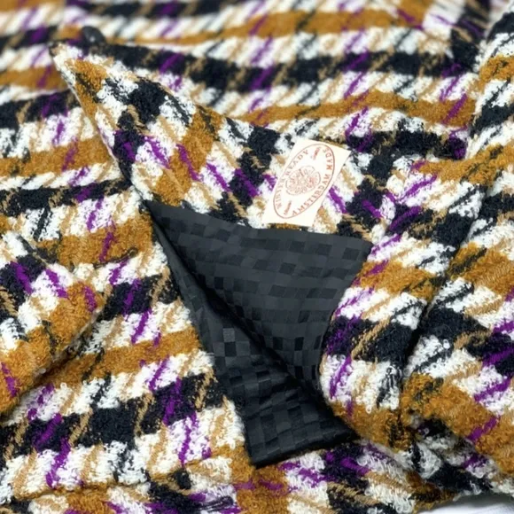 Scotch &amp; Soda Wool Houndstooth Plaid Coat Cute Fall Jacket
