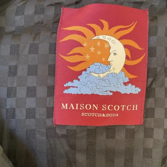 Scotch &amp; Soda Wool Houndstooth Plaid Coat Cute Fall Jacket