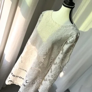 Sea New York - Lysa Dress Cream Lace Embroidered Mini Boho Resort Chic - Size 10