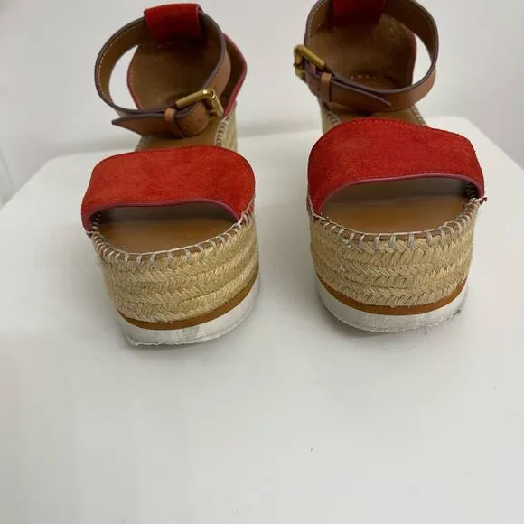 See By Chloe Platform Espadrille Wedge Sandals Casual Beach Boho Sz 36 (US 6)