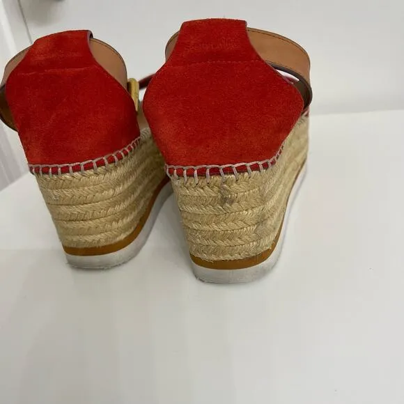 See By Chloe Platform Espadrille Wedge Sandals Casual Beach Boho Sz 36 (US 6)