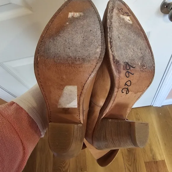 Sendra Goodyear Welted Tan Pirate Knee high Leather Heeled Vintage Boots