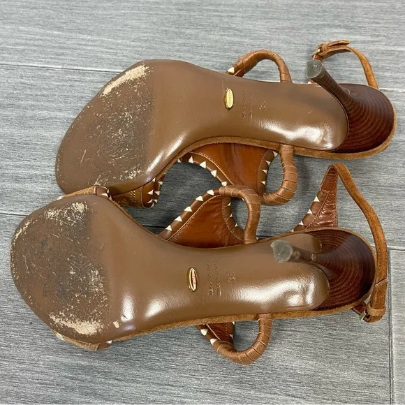 Sergio Rossi Maya Demi Suede Embroidered Sandals Heels Bohemian Shoes Italy 38 8