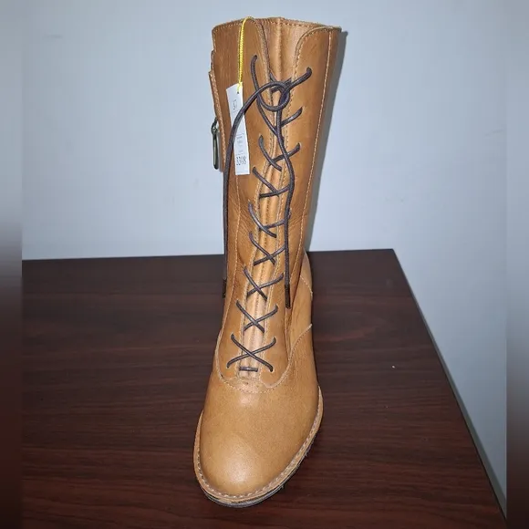 Sergio Tomani Sporcare Miel Tiana zipper/lace calf boots. Suede and leather