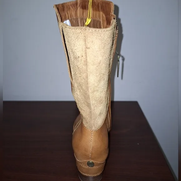Sergio Tomani Sporcare Miel Tiana zipper/lace calf boots. Suede and leather