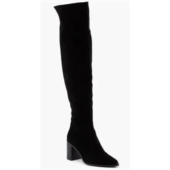 Seychelles Black Faux Suede Sz 8.5 Over the Knee Boots NEW