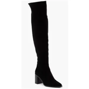 Seychelles Black Faux Suede Sz 8.5 Over the Knee Boots NEW
