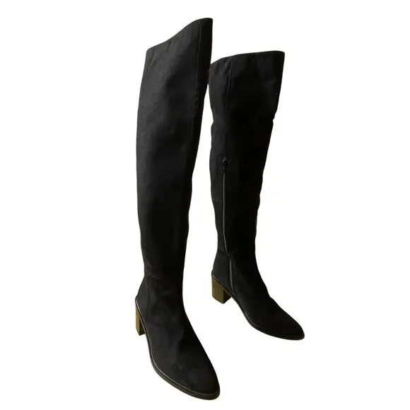 Seychelles Black Faux Suede Sz 8.5 Over the Knee Boots NEW