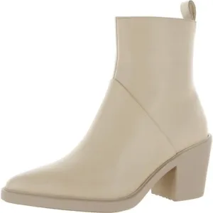 SEYCHELLES Booties SHINING STAR LEATHER POINTED TOE MID-CALF BOOTS cream ivory