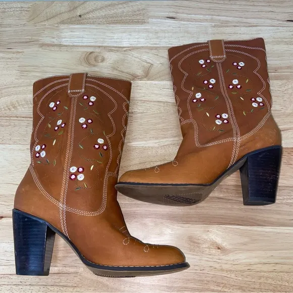 Seychelles Boots Womens Size 7 Heeled Cowboy Cowgirl Boho Festival Embroidered