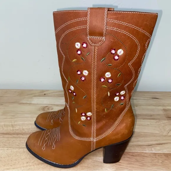 Seychelles Boots Womens Size 7 Heeled Cowboy Cowgirl Boho Festival Embroidered