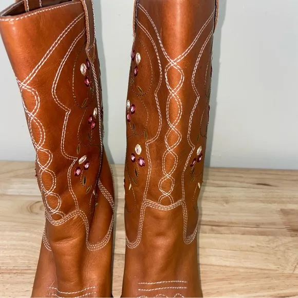Seychelles Boots Womens Size 7 Heeled Cowboy Cowgirl Boho Festival Embroidered