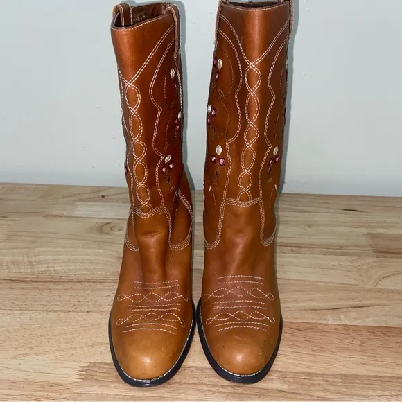 Seychelles Boots Womens Size 7 Heeled Cowboy Cowgirl Boho Festival Embroidered
