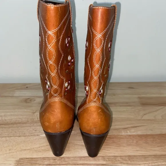 Seychelles Boots Womens Size 7 Heeled Cowboy Cowgirl Boho Festival Embroidered