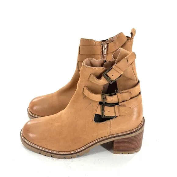Seychelles Give It a Whirl Ankle Boots 8 Tan NWOT Buckle Ankle Booties Boho