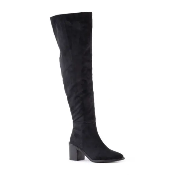 Seychelles Paradise City Over Knee Boots 6.5 NWOT Black OTK Cognac Tan Boho