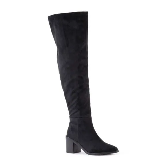 Seychelles Paradise City Over Knee Boots 8 NWOT Black OTK Cognac Tan Boho