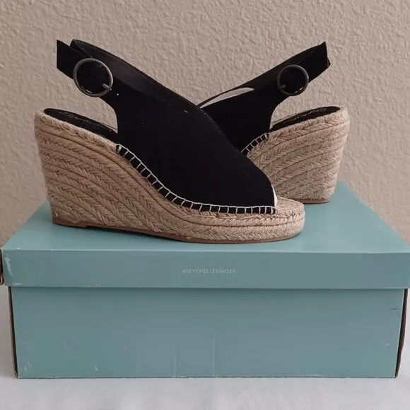 SEYCHELLES Promenade Peep Toe Suede Espadrille Wedges